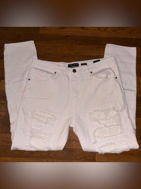 Women’s Distressed White Denim Jeans